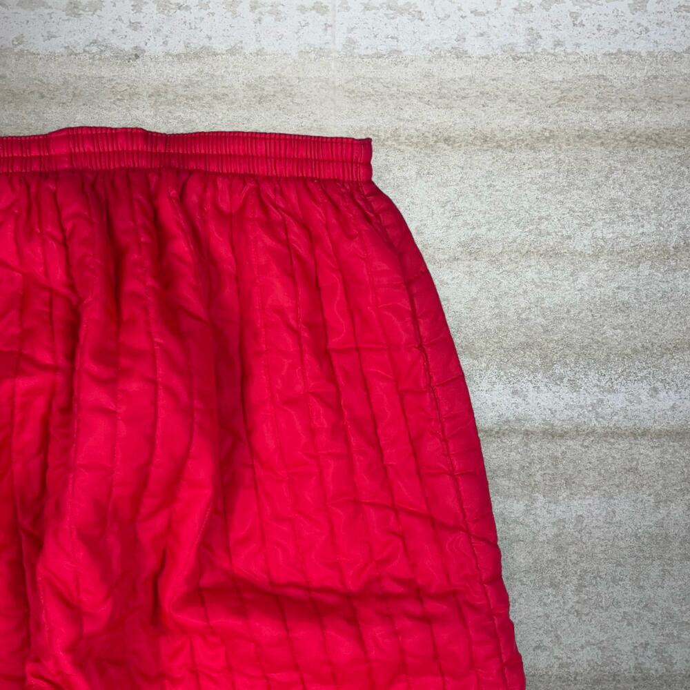 True Vintage 60s Snow Pants 34x30 Baggy Taper Fit Crimson Red Insulated - Picture 3 of 6